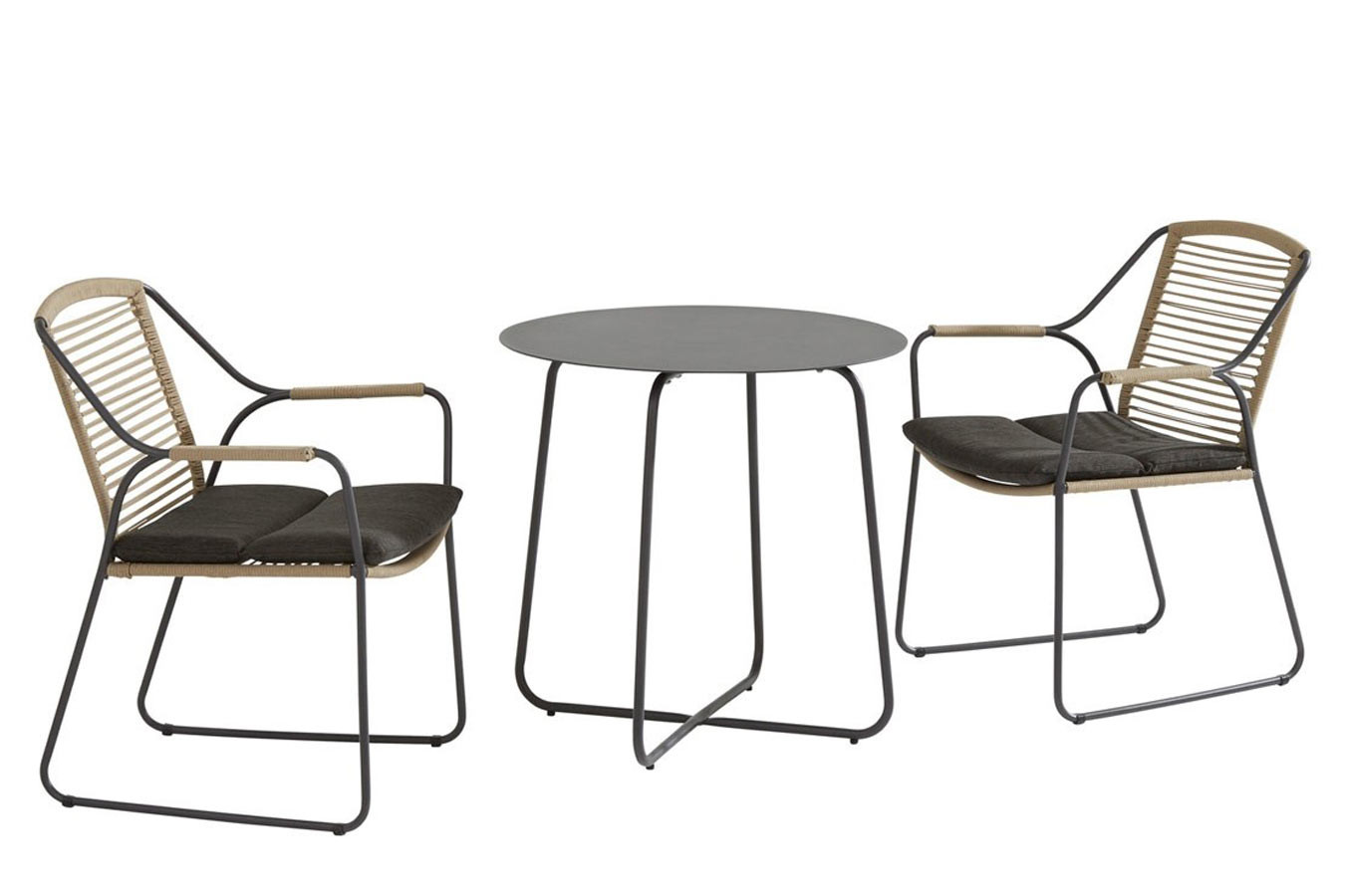 etiquette Interpretatie faillissement Dali anthracite bijzet tafel met 2 Scandic dining stoelen