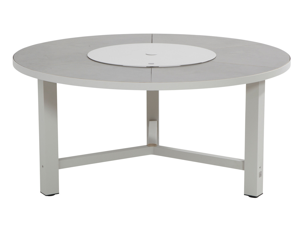 Diva aluminium seashell tuintafel rond 160cm Ronde tuintafels